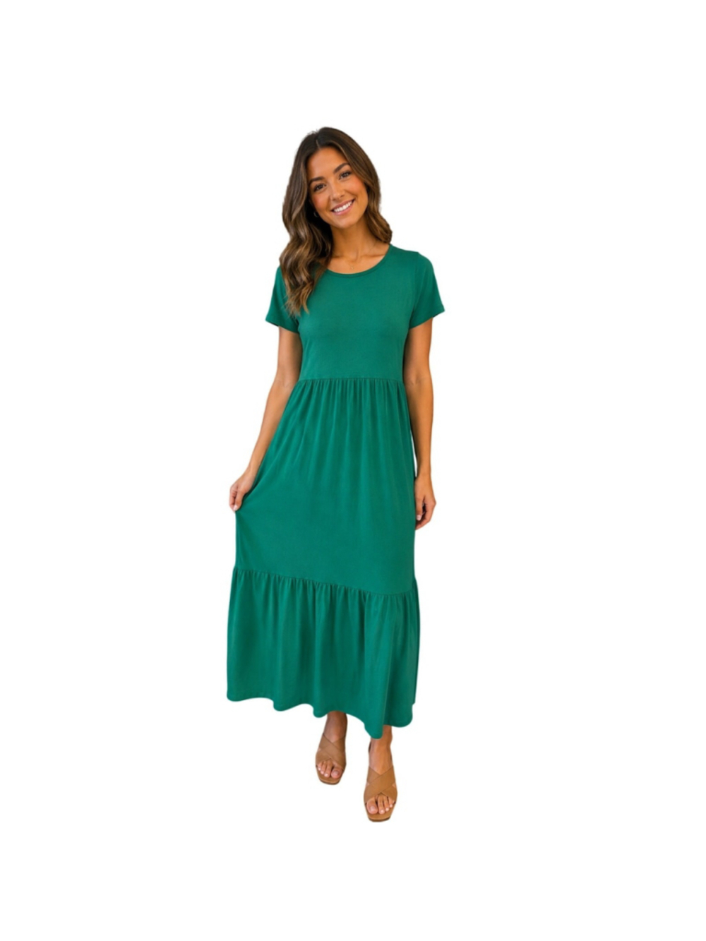 NWT see you monday dress maxi sea green sz L comfort summer casual relaxed fit
